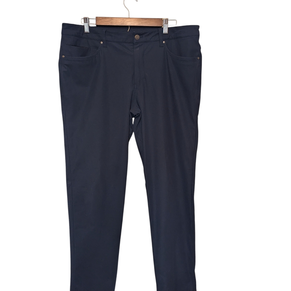 2 Lululemon Men's ABC Pants 36x26 Warpstreme Performance Khaki Classic Fit Blue